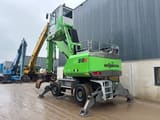 2018 Sennebogen 818E material handler, rear three-quarter view