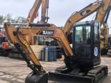 2024 Sany 35U mini excavator, front three-quarter view