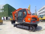 2022 Doosan DX80-9C mini excavator, rear three-quarter view