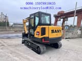 2023 Sany SY55U mini excavator rear three-quarter view