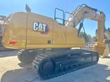 2022 Caterpillar 350 crawler excavator, rear three-quarter view