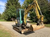 2013 Yanmar VIO25-4 mini excavator, front three-quarter view