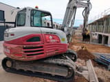2019 Takeuchi TB290-2 mini excavator, rear three-quarter view