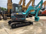 2022 Kobelco SK55 crawler excavator, rear three-quarter view