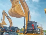 2024 Caterpillar 349 crawler excavator, front three-quarter view