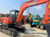 2020 Doosan DH55 mini excavator, rear three-quarter view