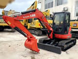 2021 Kubota U55-5 mini excavator, front three-quarter view