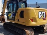 2021 Caterpillar 313-07GC crawler excavator, rear three-quarter view