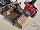 2020 Bobcat E26 mini excavator bucket and tilt coupler detail