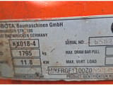 2014 Kubota KX018-4 mini excavator identification plate