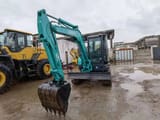 2015 Kobelco 55-SR mini excavator, front three-quarter view