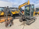 2012 Volvo EC27C mini excavator, front three-quarter view