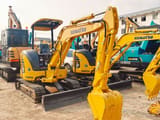 2023 Komatsu PC30MR mini excavator, front three-quarter view