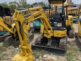 2022 Komatsu PC20MR-3 mini excavator, front three-quarter view