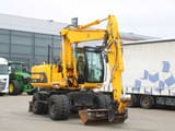 2015 JCB JS145W wheel excavator, front three-quarter view
