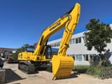 2022 Komatsu PC350 crawler excavator, front three-quarter view