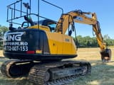 2019 JCB JS131LC excavator rear three-quarter view