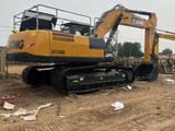 2022 XCMG XE370DK crawler excavator, rear three-quarter view