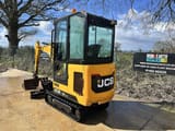 2021 JCB 16C-1 mini excavator, rear three-quarter view