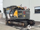 2018 Volvo ECR145EL crawler excavator, rear three-quarter view