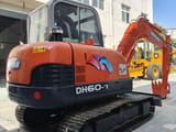 Doosan DH60-7 mini excavator, rear three-quarter view