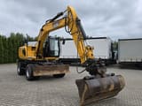 2013 JCB JS145W wheel excavator, front three-quarter view