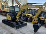2024 Yanmar VIO55-6 mini excavator, front three-quarter view