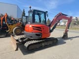 2016 Kubota U55-4 mini excavator, rear three-quarter view