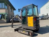 2021 Volvo EC20E mini excavator, rear three-quarter view