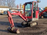 2017 Volvo EC15D mini excavator, front three-quarter view