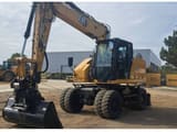 2024 Caterpillar M318-07 wheel excavator, front three-quarter view