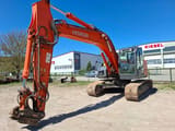 2009 Hitachi ZX225USLC-3 crawler excavator, front three-quarter view
