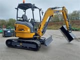 XCMG XE27E mini excavator, rear three-quarter view