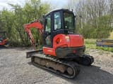 2017 Kubota U55-4 crawler excavator, rear three-quarter view