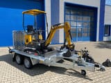 Berger Kraus BK1000JSR mini excavator on trailer, side view