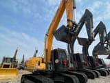 2024 Hyundai 220 crawler excavator, front three-quarter view