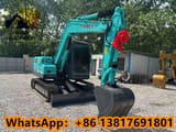 2024 Kobelco SK75-8 mini excavator, front three-quarter view