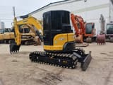 2022 Yanmar ViO55 mini excavator, three-quarter view