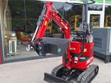 Mole M10 mini excavator, front three-quarter view