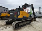 2017 Volvo ECR235EL crawler excavator, rear three-quarter view