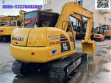 2021 Komatsu PC70 mini excavator, rear three-quarter view