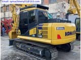 2022 Komatsu PC130 crawler excavator, rear three-quarter view