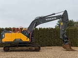 Volvo EC250E crawler excavator, side profile view