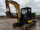 2019 Yanmar VIO576A mini excavator, front three-quarter view