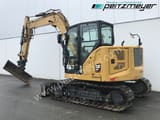 2019 Caterpillar 308-07 ECR mini excavator, rear three-quarter view