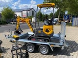 Berger Kraus BK1000JSR mini excavator on a trailer, side view