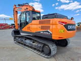 2025 Develon DX225LC-7M crawler excavator, rear three-quarter view