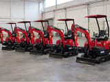 2025 Freutek EKN0015 mini excavator lineup, front three-quarter view