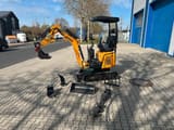 Berger Kraus BK1350JSR mini excavator, side view with accessories