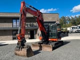 2019 Kubota KX080-4A mini excavator, front three-quarter view